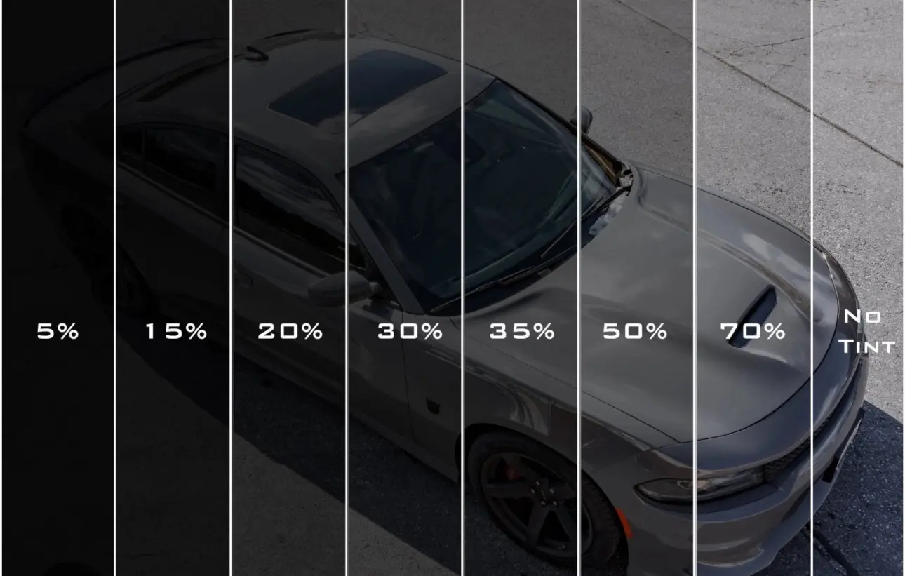 Available window tint levels from 5% to 85%